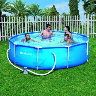 Bestway 10 Foot by 30 Inch Steel Pro Round Frame Pool Set (Discontinued by Manufacturer)  Framed Swimming Pools  Patio, Lawn & Garden