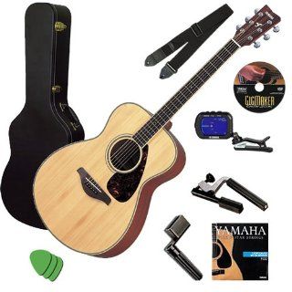 Yamaha FG720S Guitar STAGE BUNDLE w/ Hard Case, Clip On Tuner & Capo: Musical Instruments
