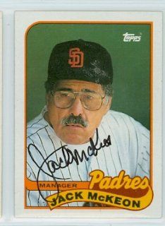 Jack McKeon AUTO 1989 Topps Padres: Sports Collectibles