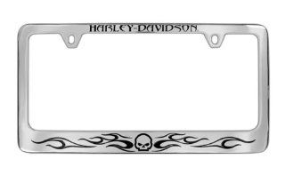 Harley Davidson Willie G Skull With Flames License Plate Frame HD Plate Holder: Automotive