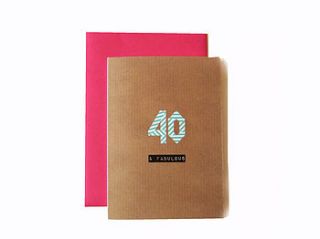 '40 and fabulous' washi tape card by scissor monkeys