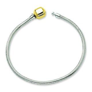 Sterling Silver Snake Chain Bracelet 7" with Vermeil 14kt Gold Bead Clasp. Will Fit Pandora, Troll, Biagi, Chamilia Beads and Charms. Either Bruna Ferrari Brand or Simstars Reflections Be Sent. Beautiful and Trendy! Great Gifts!   Loveseat Slipcovers