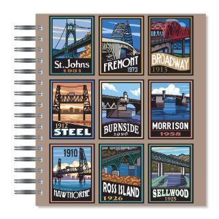 ECOeverywhere Portland Bridges Picture Photo Album, 18 Pages, Holds 72 Photos, 7.75 x 8.75 Inches, Multicolored (PA11883) : Wirebound Notebooks : Office Products