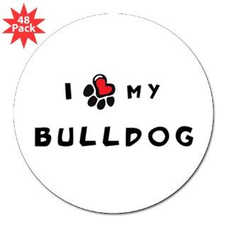 I *heart* My Bulldog Round Sticker by daecubulldog1