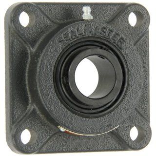 Sealmaster SF 16C Standard Duty Flange Unit, 4 Bolt, Regreasable, Contact Seals, Setscrew Locking Collar, Cast Iron Housing, 1" Bore, 3 3/4" Overall Length, 2 3/4" Bolt Hole Spacing Width, 17/32" Flange Height: Flange Block Bearings: In