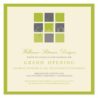 Modern Blocks Grand Opening Invitation (lime) by CpStationery
