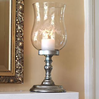 etched hurricane lamp by drift living