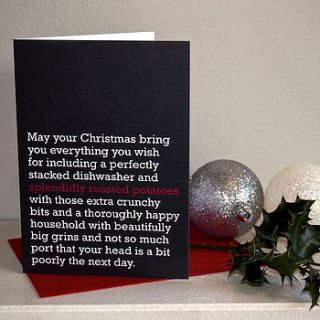 'splendidly roasted potatoes' christmas card by the right lines