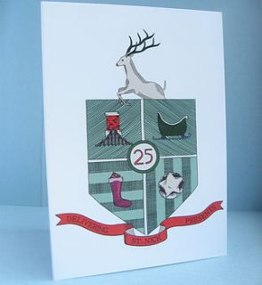 eight pack santa's heraldry christmas cards by flaming imp