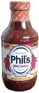 Phil's Family Recipe BBQ Sauce All Natural Hot E Nuff. Made From an Original Family Recipe Handed Down Over Genarations. Now Available For Everyone to Enjoy : Barbecue Sauces : Grocery & Gourmet Food