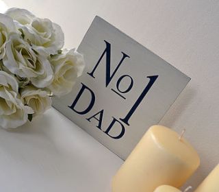 number one dad father's sign by hush baby sleeping