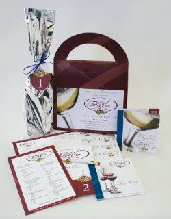Wine Tasting Party Kit Game   Host Your Own Wine Tasting for family and friends. Everything included except the Wine!!: Wine Accessory Sets: Kitchen & Dining