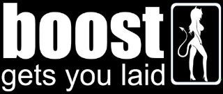 BOOST GETS YOU LAID FUNNY JDM CAR BUMPER STICKER VINYL DECAL FREE USPS SHIPPING: Automotive