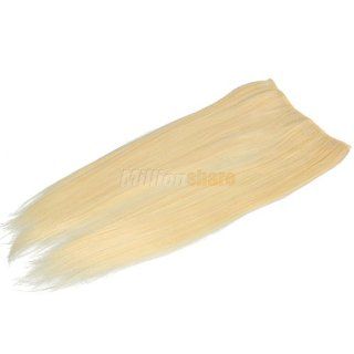 New Unique High Temperature Silk 21.3 Inch Natural Straight Clip on Hair Beige: Everything Else