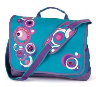 Tween Dotty O's Messenger School Bag in Turquoise with Adjustable Shoulder Strap: Clothing