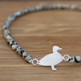 silver duck necklace by bryony stanford