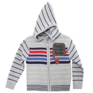 Tuc Tuc Shadows Boy's Knitted Hooded Cardigan Sweater (6 12). Grey.: Clothing