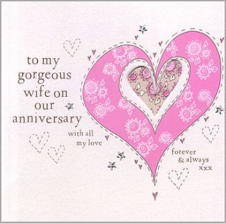 handmade wife anniversary card by eggbert & daisy
