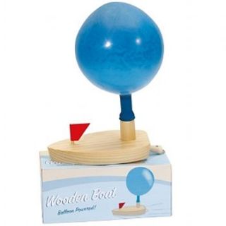 wooden balloon powered boat toys by sleepyheads