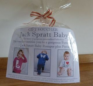 gift voucher from £22.45 by jack spratt baby