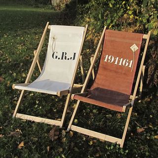 personalised recycled sailcloth deck chair by the reefer sail company