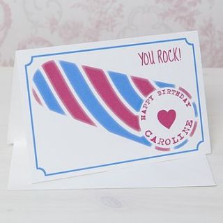 personalised seaside stick of rock card by lovely jubbly