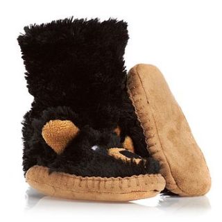 black bear childrens slippers by snugg nightwear
