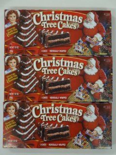 Little Debbie Christmas Tree Cakes Chocolate 3 Boxes 15 Cakes  Packaged Sandwich Snack Cookies  Grocery & Gourmet Food