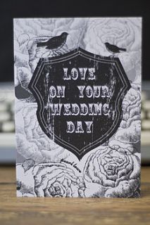 wedding day greetings card by black lace and roses by pearl lowe