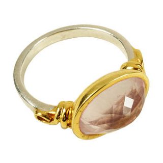 rose quartz gold and silver ring by flora bee