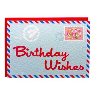 handmade birthday wishes airmail card by tea & ceremony