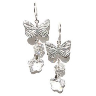 ruthie butterfly and crystal earrings by divine destiny