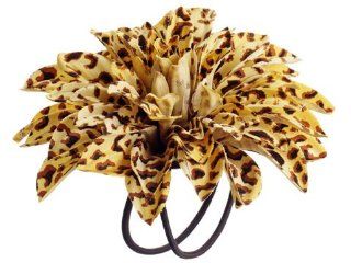 4" Leopard Print Dahlia Napkin Ring Yellow Brown (Pack of 24)  
