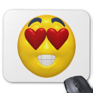 heart shaped eyes smiley mousepad