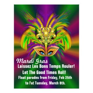 Mardi Gras Mask The Queen Full Color Flyer