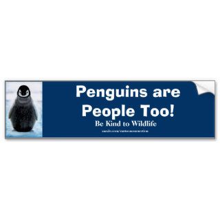 Baby Penguin Cute Wildlife Protection Auto Sticker Bumper Stickers