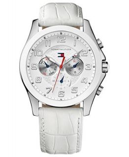 Tommy Hilfiger Watch, Womens White Croc Embossed Leather Strap 41mm 1781281   Watches   Jewelry & Watches
