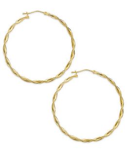 14k Gold Earrings, Polished Twist Hoop Earrings   Earrings   Jewelry & Watches