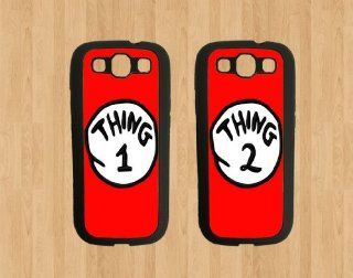 Red Thing 1 Dr Seuss Best Friends For Samsung Galaxy S3 Case Soft Rubber   Set of Two Cases (Black or White ) SHIP FROM CA: Cell Phones & Accessories