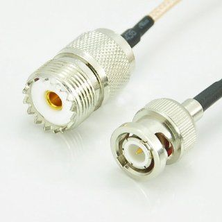 RF coaxial coax cable assembly BNC male to UHF female SO 239 SO239 6'': Computers & Accessories