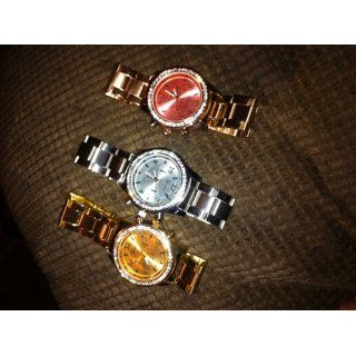 3 PACK Geneva Silver Gold and Rose Gold Plated Classic Round CZ Ladies Boyfriend Watch Watches