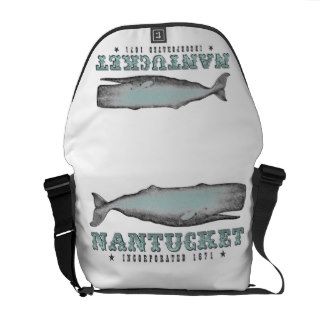 Vintage Whale Nantucket MA Inc 1671 Messenger Bag