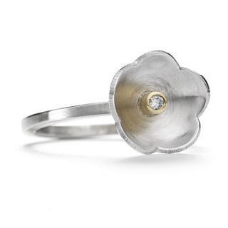 silver diamond daisy ring by shona carnegie designs