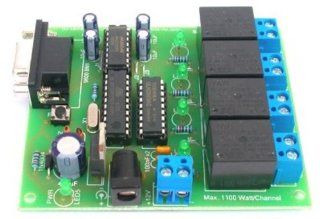 4 Relay On Off Remote Control via RS232 COM port 12VDC Circuit Kit (SC400)   Free Shipping Register Airmail: Electronics