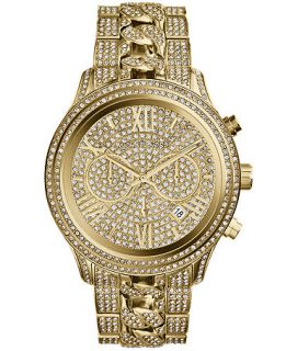 Michael Kors Womens Chronograph Lindley Pav Gold Tone Stainless Steel Bracelet Watch 48mm MK5899   Watches   Jewelry & Watches