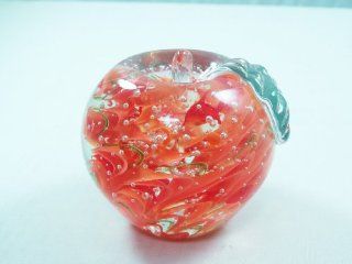 Murano Design Mouth Blown Glass Art Crystal Apple Handmade Art Glass Paperweight Pw 227   Home Decor Products