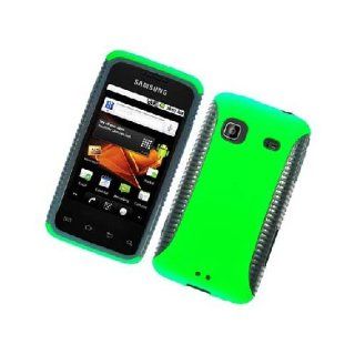 Samsung Galaxy Prevail M820 SPH M820 Black Green Hard Soft Gel Dual Layer Cover Case: Cell Phones & Accessories