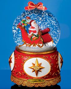 Christopher Radko Celebrating Santa Christmas Snow Globe