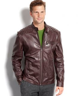 Marc New York Jacket, Quincy Glove Leather Jacket with Quilted Patch   Coats & Jackets   Men