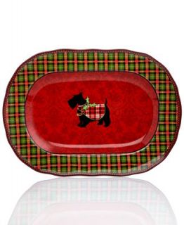 222 Fifth Holiday Christmas Scotty Oval Platter   Serveware   Dining & Entertaining